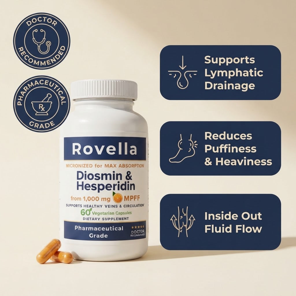Diosmin & Hesperidin Capsules | Lymphatic Drainage Support for Swollen Legs & Ankles