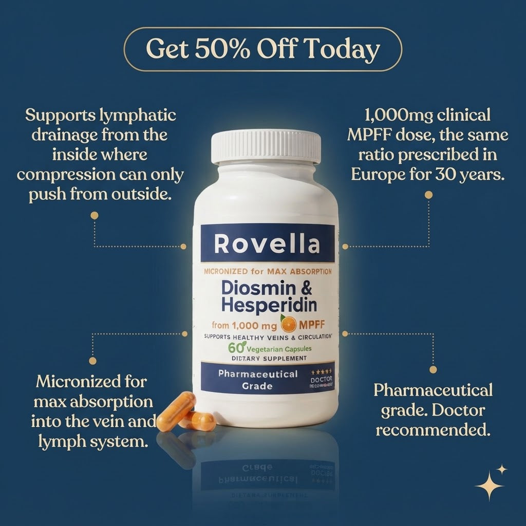 Diosmin & Hesperidin Capsules | Lymphatic Drainage Support for Swollen Legs & Ankles