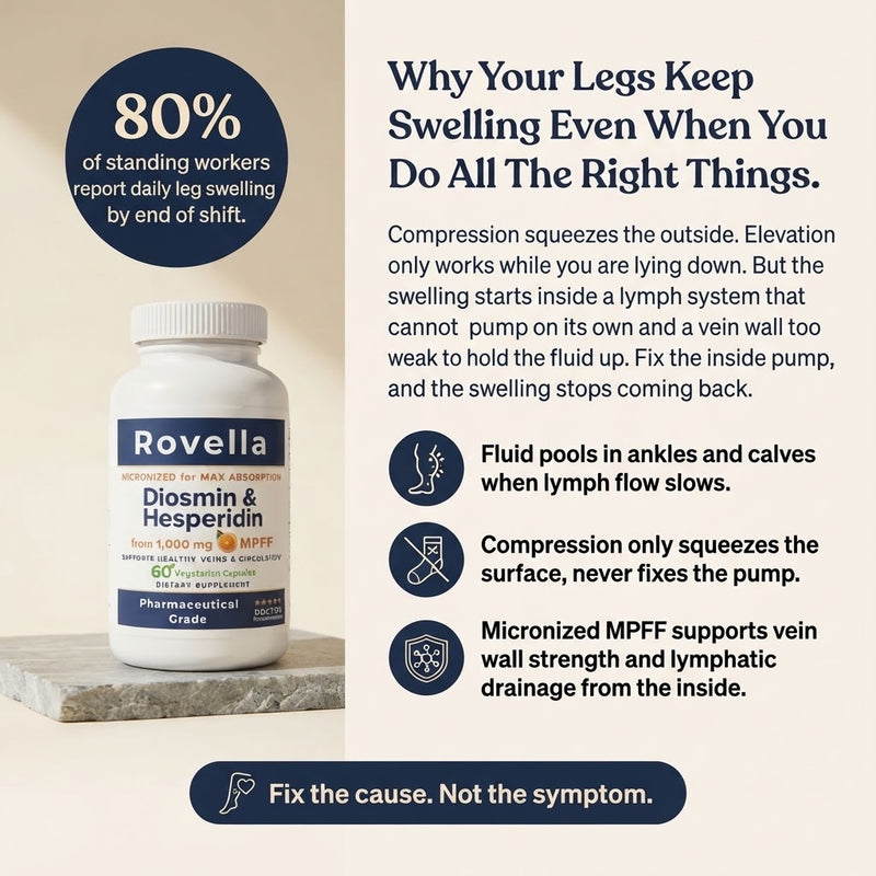 Diosmin & Hesperidin Capsules | Lymphatic Drainage Support for Swollen Legs & Ankles
